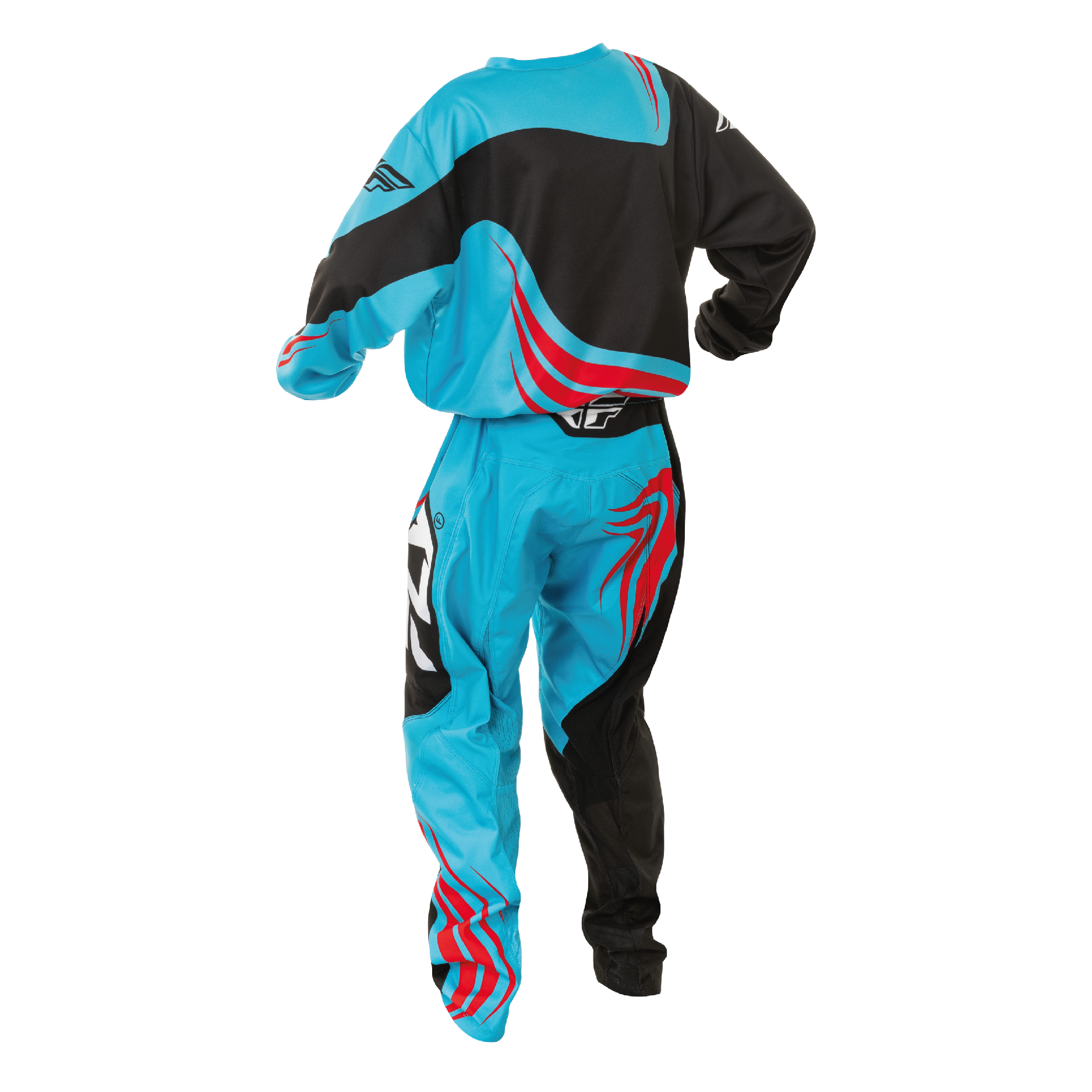 TRAJE FLY RACING F-16 YOUTH CYAN//BLACK//RED 2025 - Imagen 2