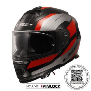 CASCO LS2 FF800 STORM II ROCKER SILVER/RED