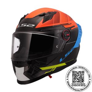 CASCO LS2 FF816 COSMOS DIGITAL BLK ORANGE MATE