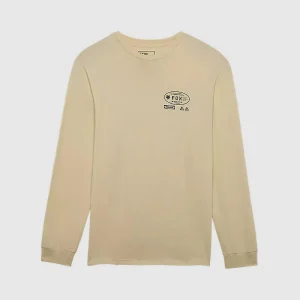 Polera Lifestyle Fox Stamped Premium Manga Larga Crema