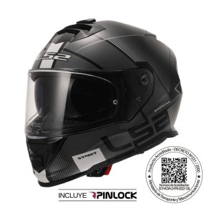CASCO LS2 FF800 STORM II NEGRO BLANCO MATE